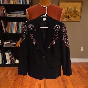Together Black Blazer with Sequin Embellishments